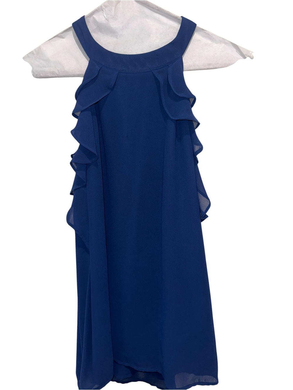 Womens Royal Blue Ruffle Halter top